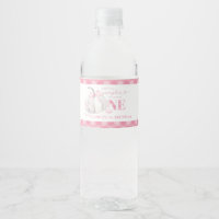 Pink Preppy Pumpkin Birthday Water Bottle Label