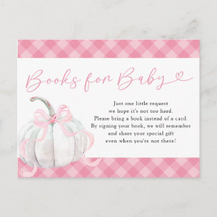 Pink Preppy Pumpkin Books for Baby Invitation Postcard