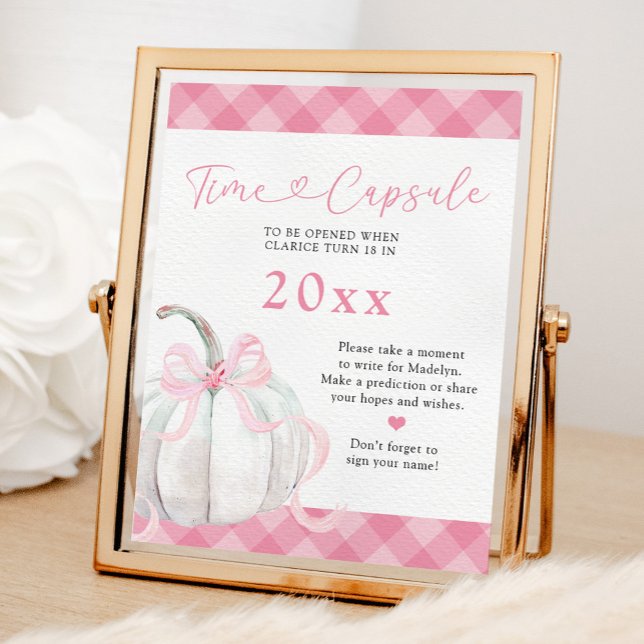 Pink Preppy Pumpkin Girl 1st Birthday Time Capsule Poster (Creator Uploaded)