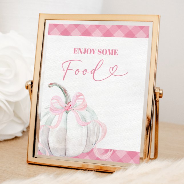 Pink Preppy Pumpkin Girl's Birthday Food Poster (Creator Uploaded)