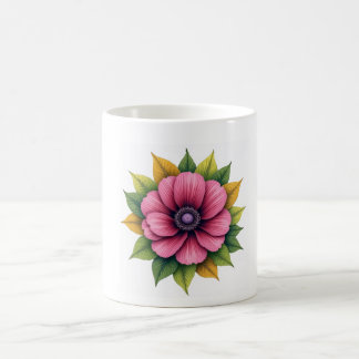 pink Pretty Watercolor vibrant Floral Custom  Coffee Mug