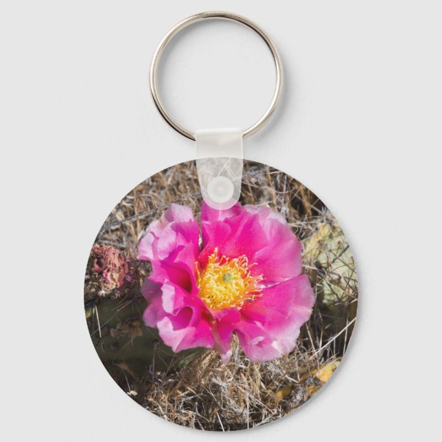 Pink Prickly Pear Key Ring (Front)