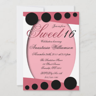 Pink Pride Sweet Sixteen Birthday Invitations