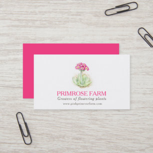 Pink primrose farm plant suppliers business card