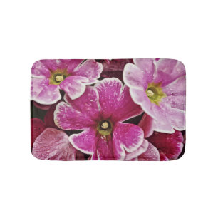 Pink Primrose Flowers Bath Mat Rug