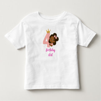 Pink Princess 4th Birthday Design Toddler T-Shirt
