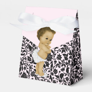 Pink Princess African American Baby Girl Shower Favour Box