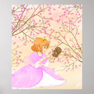 Pink Princess and squirrel poster