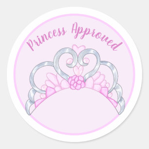 Pink "Princess Approved" Label Sticker