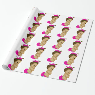 Pink Princess Baby Girl Shower Wrapping Paper