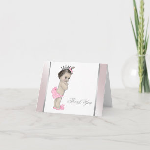 Pink Princess Baby Girl Thank You Card