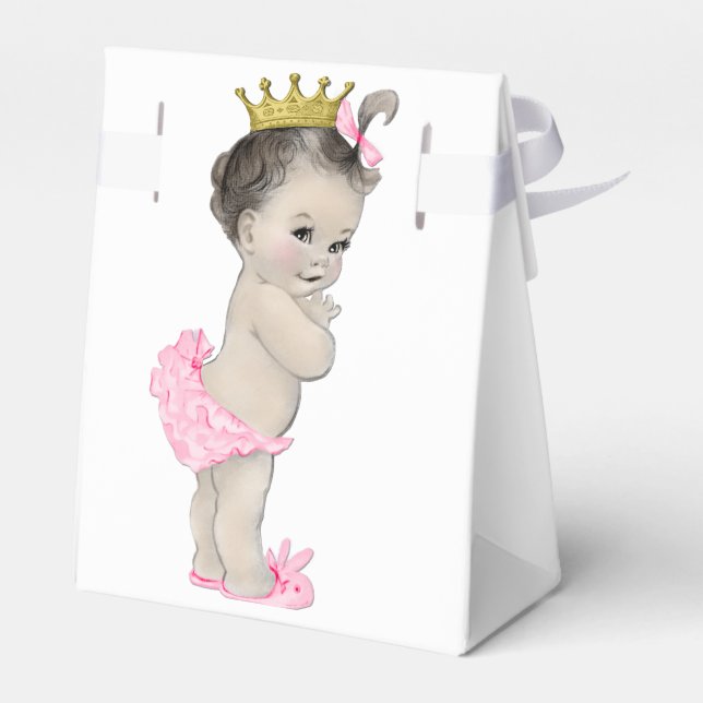 Pink Princess Baby Shower Favour Box (Back Side)