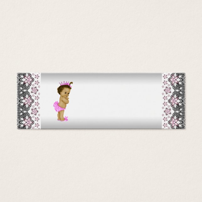 Pink Princess Baby Shower Favour Tags (Front)