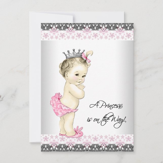 Pink Princess Baby Shower Invitation (Front)