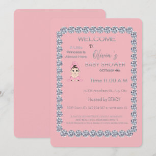 Pink Princess Baby Shower Invitation   Elegant Flo