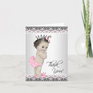 Pink Princess Baby Shower Thank You Cards