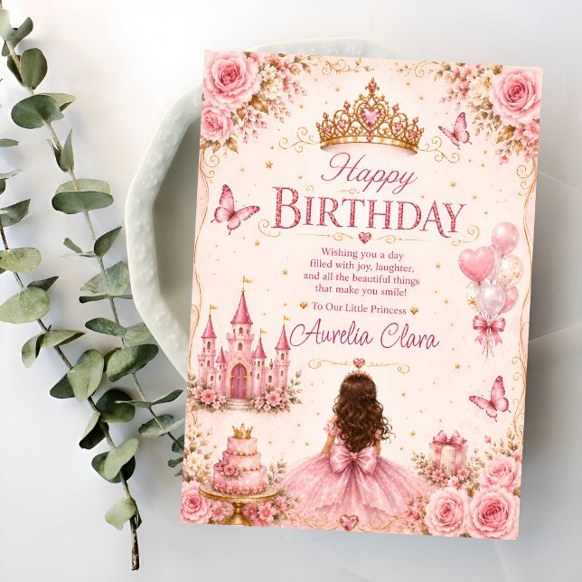 Pink Princess Birthday Greeting Card (Creator Uploaded)