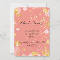 pink princess birthday invitation