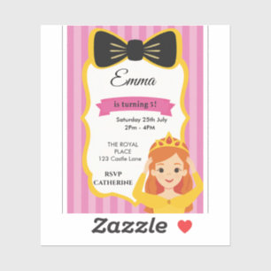 Pink Princess Birthday Invite   zazzlemade