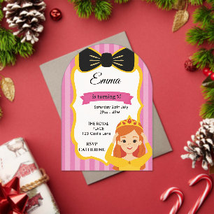Pink Princess Birthday Invite   zazzlemade Acrylic Invitations