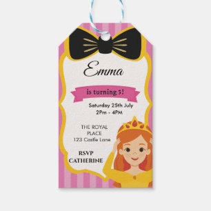 Pink Princess Birthday Invite zazzlemade Gift Tags