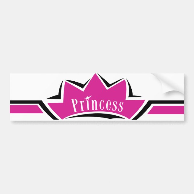 Pink Princess Bumper Sticker (Front)
