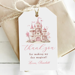 Pink Princess Castle Girl's Birthday Party Gift Tags