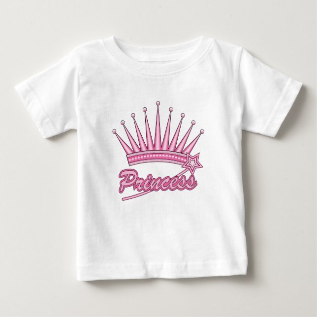 Pink Princess Crown Baby T-Shirt (Front)