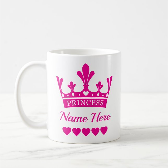 Pink Princess Crown - Kinda Girl Coffee Mug (Left)