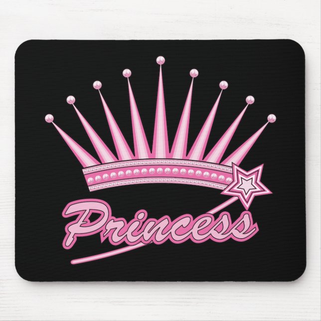 Pink Princess Crown Mouse Pad (Front)