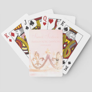 Pink Princess Crown Sweet Sixteen Party Favour Pla Playing Cards