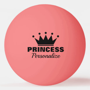 Pink princess crown table tennis ping pong ball