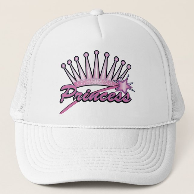 Pink Princess Crown Trucker Hat (Front)