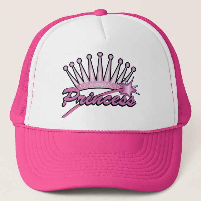 Pink Princess Crown Trucker Hat (Front)