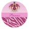 Pink Princess Crown Zebra Glitter Print Stickers
