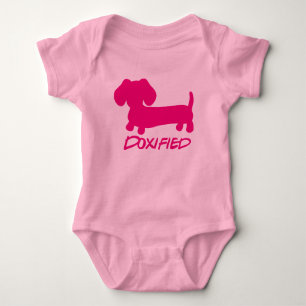 Pink Princess Dachshund Doxified Baby One Piece Baby Bodysuit