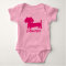 Pink Princess Dachshund Doxified Baby One Piece