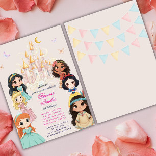 Pink Princess Fairytale Magical Castle Birthday  Invitation