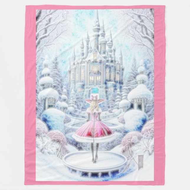 Pink Princess Fleece Blanket (Front)