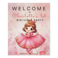 Pink Princess Girl Birthday Welcome