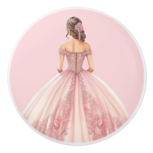 Pink Princess Girl's Girly Ceramic Knob