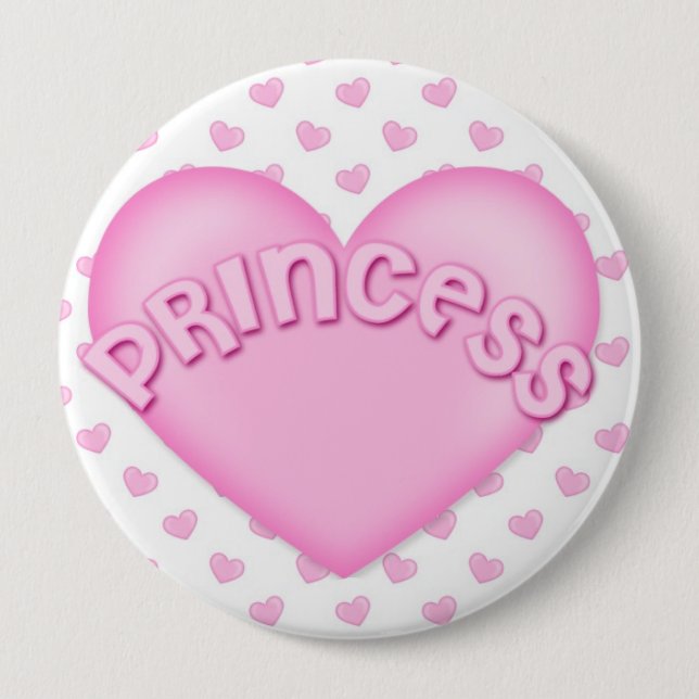 Pink Princess Heart Backpack Pins buttons (Front)