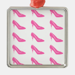 Pink Princess High Heel Shoes Christmas Ornament