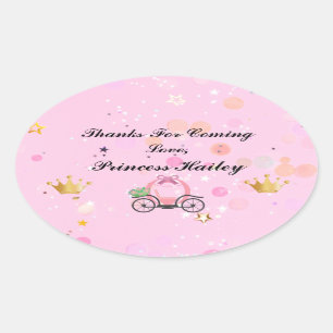 Pink Princess Party Thank You Sticker