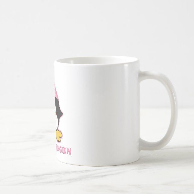 Pink Princess Penguin Coffee Mug (Right)