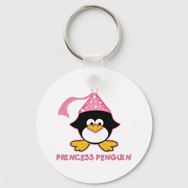 Pink Princess Penguin Key Ring (Front)