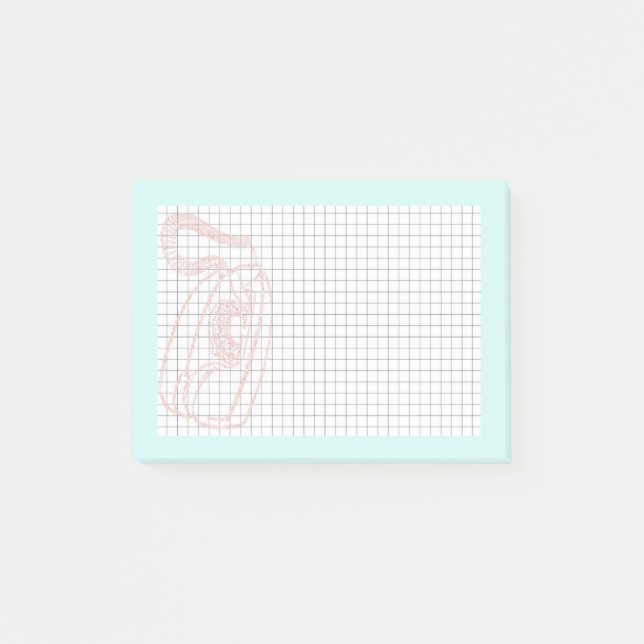 Pink Princess Phone post it note with grid (Front)