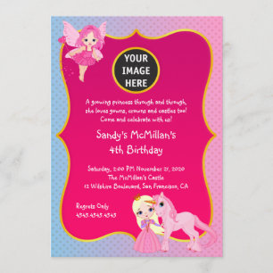 Pink Princess Pony Birthday Invitation