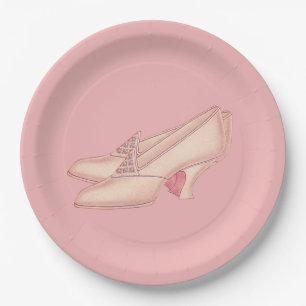 Pink Princess Slipper Paper Plate