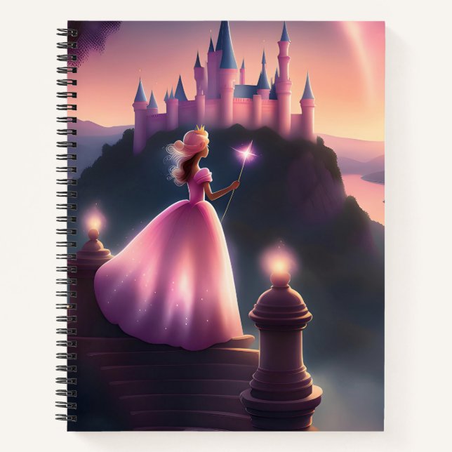 Pink Princess Spiral Notebook - Enchanting (Front)